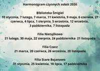 Harmonogram czynnych sobót 2026